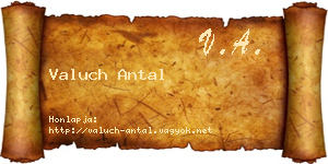 Valuch Antal névjegykártya